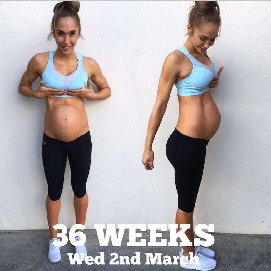 Фитнес-модель показала пресс на 8 месяце беременности